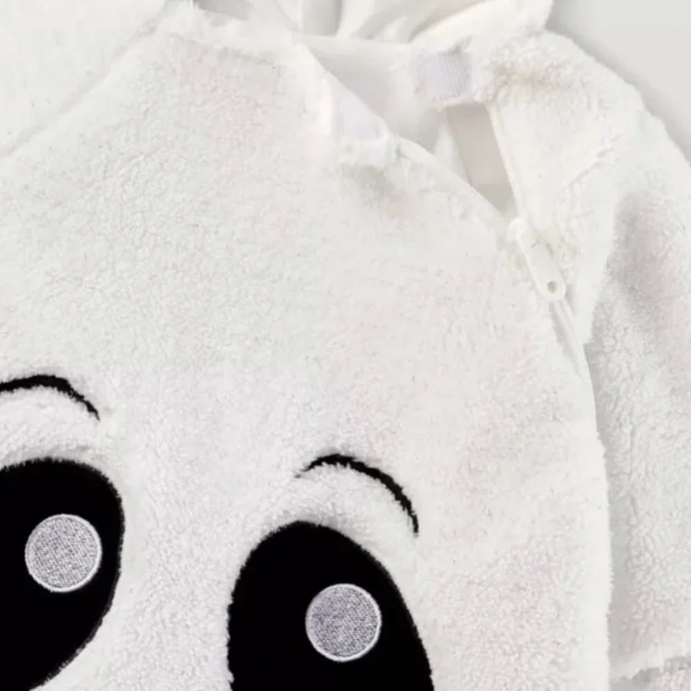 Ghost Bunting Halloween Costume White Fleece Plush Hooded 0/6 mths Unisex Baby